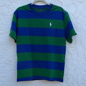 Ralph Lauren Blue and Green Striped Polo Tshirt Shirt